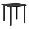 Image de Table à dîner de jardin Noir 80x80x74 cm Acier et verre