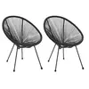 Image de Lot de 2 chaise en rotin empilable non pliable H. 83 cm exterieur noir