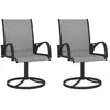 Image de Lot de 2 chaise H. 94 cm empilable non pliable exterieur en acier gris