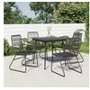 Image de Lot de 4 chaise exterieur empilable non pliable en rotin H. 85.5 cm noir