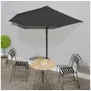 Image de Parasol de Balcon avec Mât en Aluminium Parasol de Patio Jardin Terrasse Anti-UV Anti-décoloration Extérieur Noir 312500