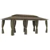 Image de Belvédère avec rideaux 600x298x270 cm Taupe 180 g m²