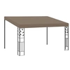 Image de Belvédère Mural Tonnelle de Jardin Pavillon de Patio Chapiteau d'Extérieur Belvédère de Jardin Tente de Réception Terrasse 4x3x2,5 m Taupe