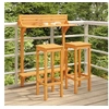 Image de Ensemble de bar de balcon 3 pcs Bois d acacia solide