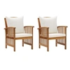 Image de Lot de 2 chaise en bois massif non pliable exterieur H. 83 cm marron
