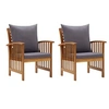 Image de Chaises de jardin avec coussins lot de 2 Bois d acacia massif