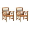 Image de Lot de 2 chaise exterieur non empilable non pliable H. 83 cm en bois massif marron