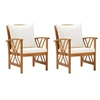 Image de Chaises de jardin avec coussins lot de 2 Bois d acacia massif