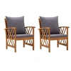 Image de Chaises de jardin avec coussins lot de 2 Bois d acacia massif