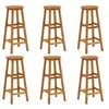 Image de Tabourets de bar lot de 6 bois d acacia solide