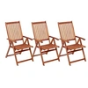Image de Chaises pliables de jardin lot de 3 Bois d acacia solide