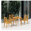 Image de Lot de 3 chaise H. 90 cm non pliable en bois massif exterieur marron