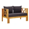 Image de Tuinbank 2-zits met kussens 122 cm massief acaciahout310308