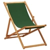 Image de Chaise pliable de plage bois d eucalyptus et tissu vert
