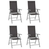 Image de 4x Chaises de Jardin Pliables Fauteuils de Patio Chaises de Salle à Manger d'Extérieur Fauteuils de Terrasse Textilène Noir