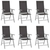 Image de Chaises de jardin pliables lot de 6 Textilène Noir