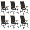 Image de Chaises de jardin pliables lot de 6 Textilène Noir