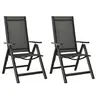 Image de Chaises pliables de jardin lot de 2 Textilène et aluminium Noir