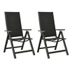 Image de Chaises pliables de jardin lot de 2 Textilène et aluminium Noir