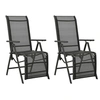 Image de Tuinstoelen 2 st verstelbaar textileen aluminium zwart312195
