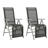 Image de Tuinstoelen 2 st verstelbaar textileen aluminium zilverkleurig312197
