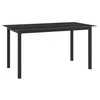 Image de Table de jardin Noir 150x90x74 cm Aluminium et verre