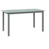 Image de Table de jardin Gris clair 150x90x74 cm Aluminium et verre