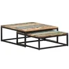 Image de Tables Basses Gigognes 2 pcs Table d'Appoint Table de Canapé Meuble de Salon Salle de Séjour Maison Intérieur Bois de Récupération Massif