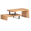 Image de Ensemble de 2 Tables Basses Tables d'Appoint Tables de Canapé Meuble de Salon Salle de Séjour Maison Intérieur Bois d'Acacia Massif