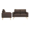 Image de Ensemble de canapés 2 pcs Tissu Marron