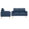 Image de Ensemble de canapé 2 pcs Tissu Bleu