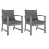 Image de Lot de 2 chaise en acacia non pliable H. 81 cm exterieur gris