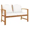 Image de Banc de jardin avec coussin crème 120 cm Bois solide d acacia