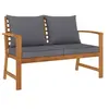 Image de Banc de jardin 120cm et coussin gris foncé Bois solide d acacia