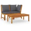Image de Salon de jardin modulable bois massif 2 personnes 3 pieces