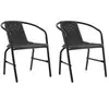 Image de Lot de 2 chaise en rotin empilable non pliable H. 74 cm exterieur gris