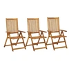 Image de Lot de 3 chaise exterieur empilable non pliable H. 110 cm en acacia bois