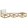 Image de Salon de jardin bois massif beige 3 pieces 70 x 68 x 60 2 personnes