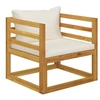 Image de Chaise H. 60 cm non pliable en bois massif exterieur beige