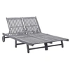 Image de Chaise longue 2 places bois d acacia massif
