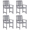 Image de Chaises de jardin lot de 4 Bois massif d acacia Gris