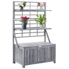 Image de Boîte de rangement avec treillis Gris 99x55x160cm Acacia solide