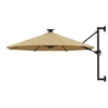 Image de Parasol mural de jardin avec LED 300 cm taupe