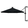 Image de Parasol mural de jardin avec LED 300 cm noir