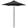 Image de Parasol met LED-verlichting 200x211 cm aluminium zwart313563