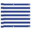 Image de Ecran de balcon Blanc et bleu 75x600 cm Tissu Oxford