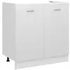 Image de Meuble sous-évier 80x46x81,5 cm, Bois reconstitué, Blanc, Armoire de salle de bain, Placard sous évier, Rangement 801196