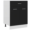 Image de Armoire de plancher à tiroir Noir 60x46x81,5 cm Bois ingénierie
