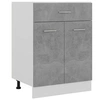 Image de Armoire de Plancher à Tiroir, Armoire de Rangement avec Etagère, Meuble de Cuisine Salle à Manger Maison Intérieur, Gris Béton Bois d'Ingénierie