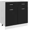 Image de Armoire de plancher à tiroir Noir 80x46x81,5 cm Bois ingénierie